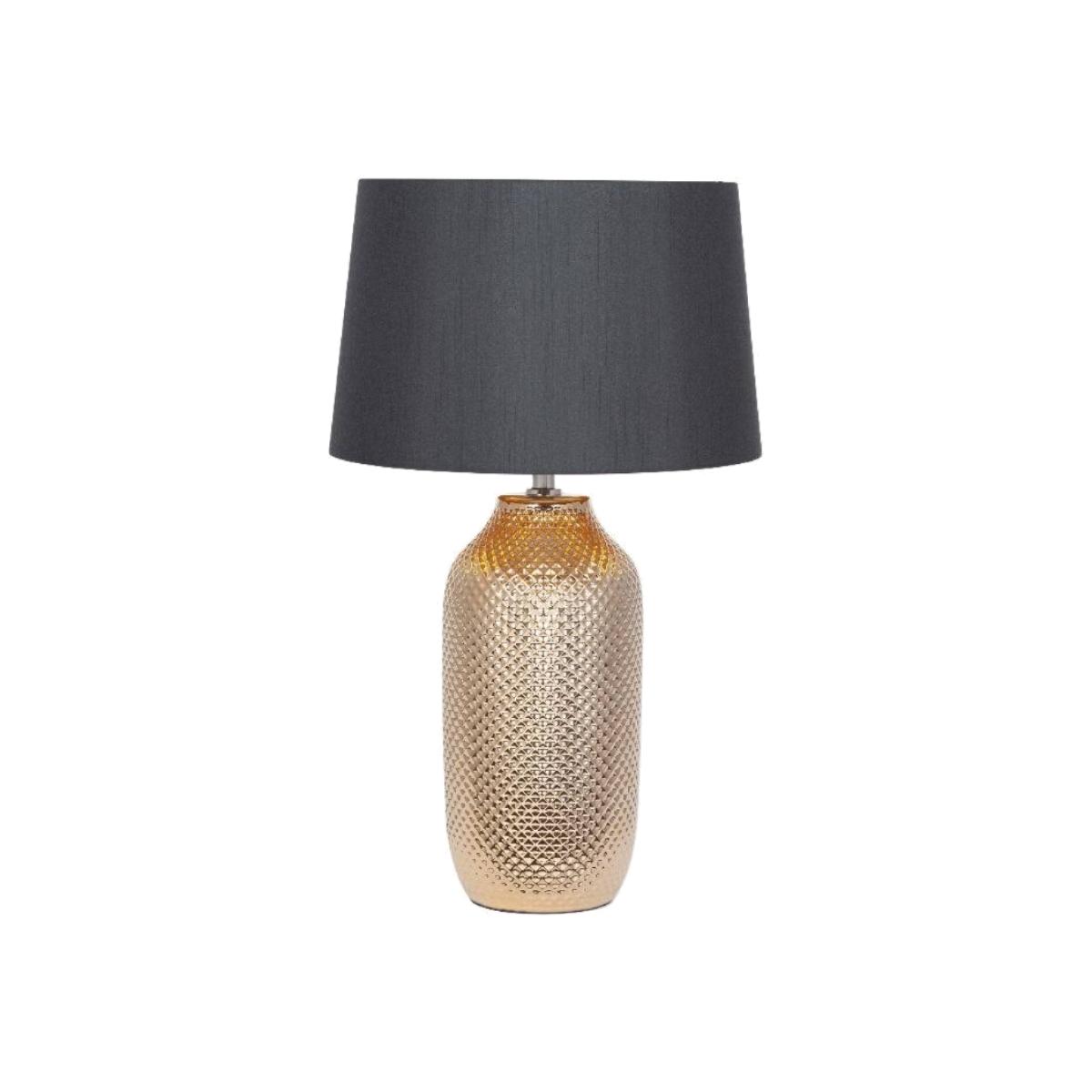 Nova 1 Light Gold Table Lamp with Black and Gold Shade – image 1