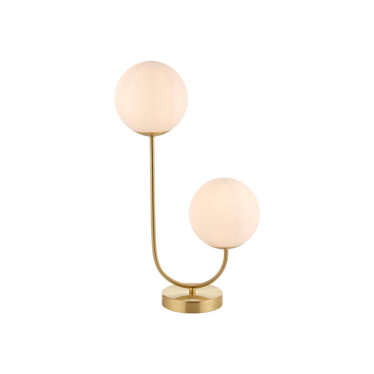 Patton 2 Light Gold and Opal Glass Table Lamp