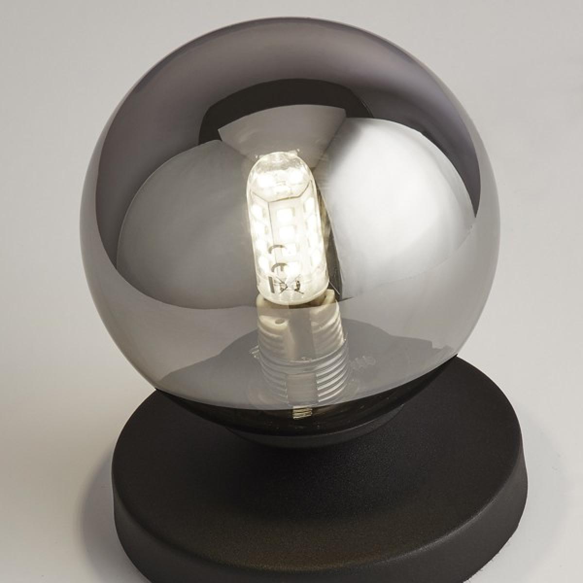 Navarro Matt Black & Smoked Glass Table Lamp – image 3
