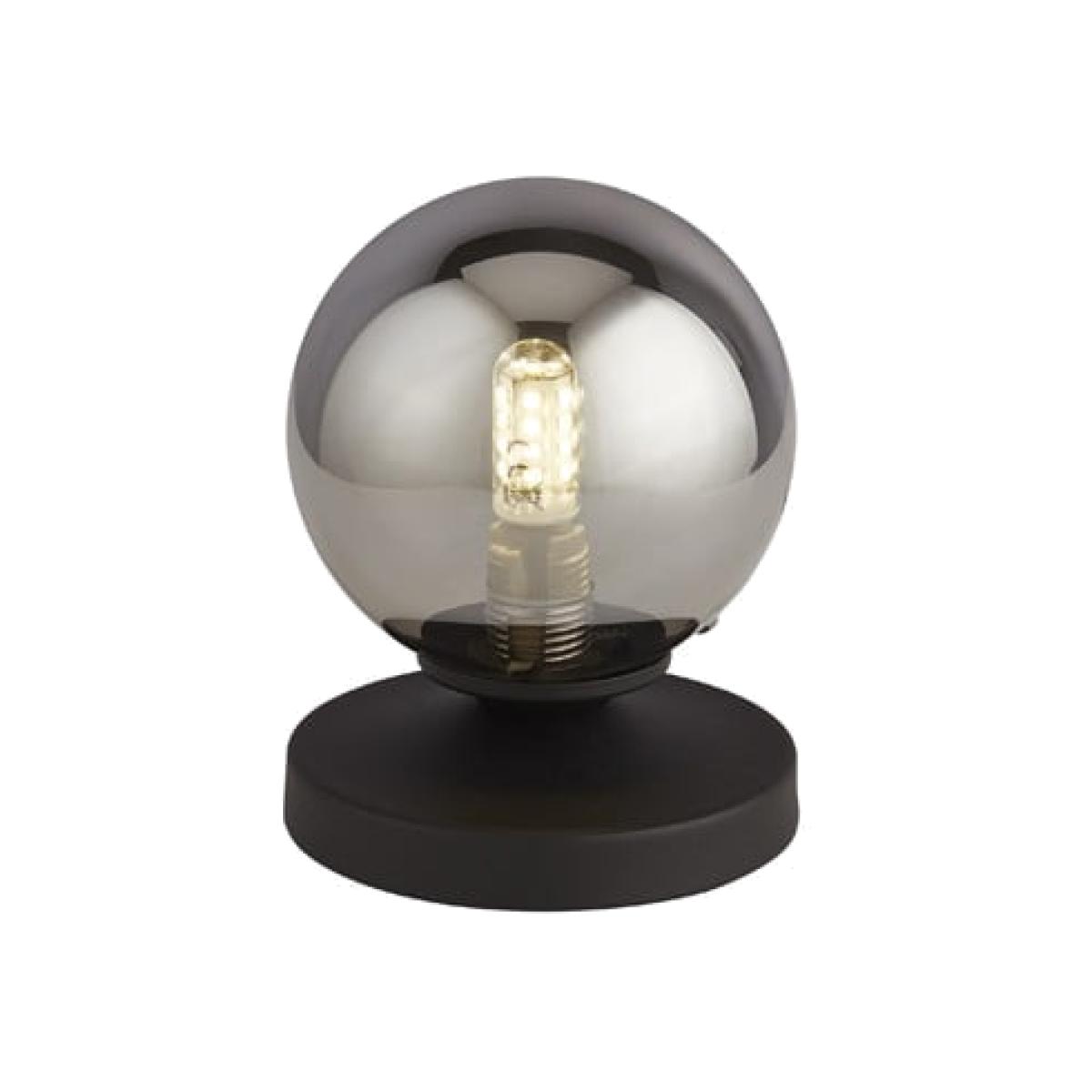 Navarro Matt Black & Smoked Glass Table Lamp – image 1