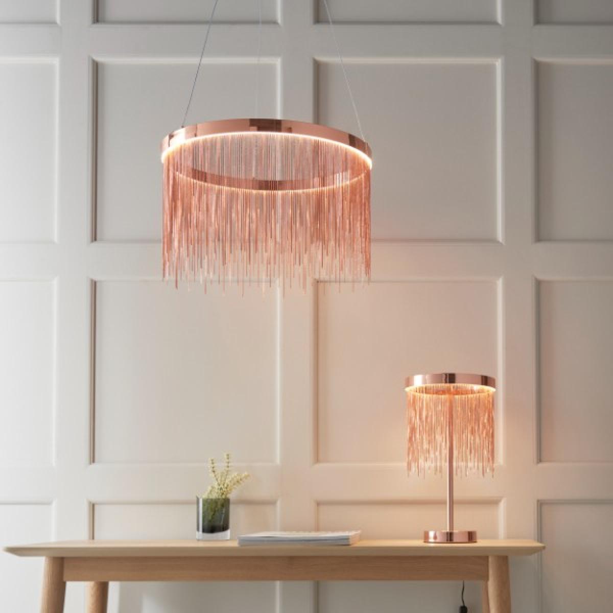 Zelma LED Brushed Copper Table Lamp – image 3