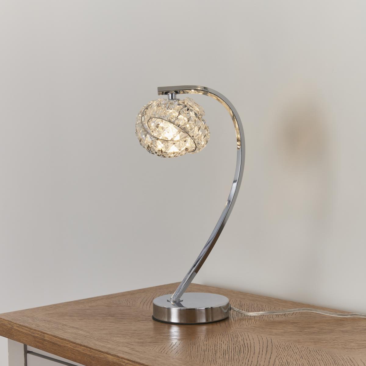 Monaco Chrome and Crystal Table Lamp – image 2