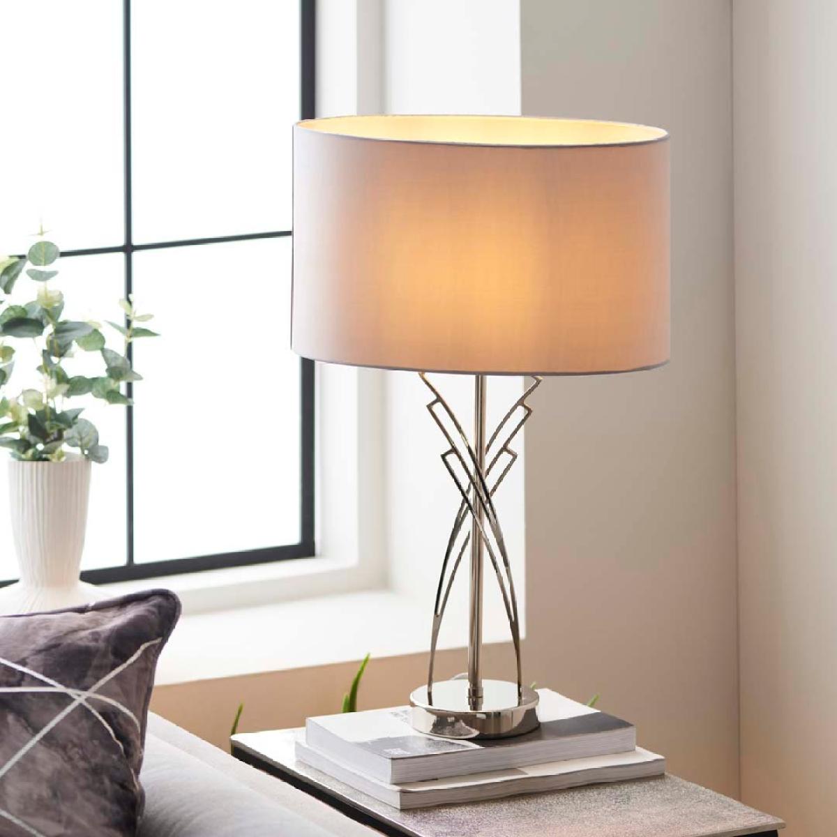 Lyla Satin Nickel Table Lamp – image 2