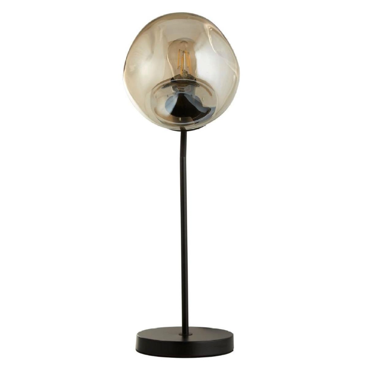 Punch Black Metal and Champagne Punched Glass Table Lamp – image 3