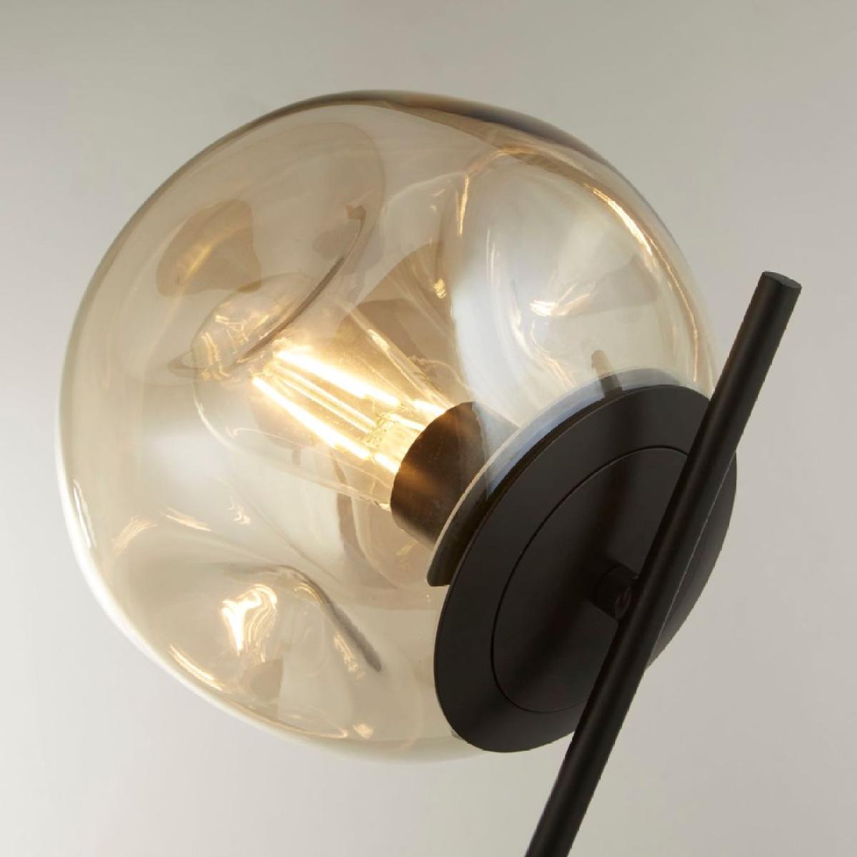 Punch Black Metal and Champagne Punched Glass Table Lamp – image 4