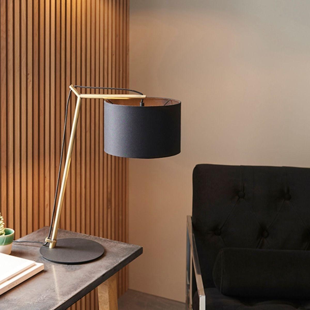Zaira Brass and Black Table Lamp – image 3
