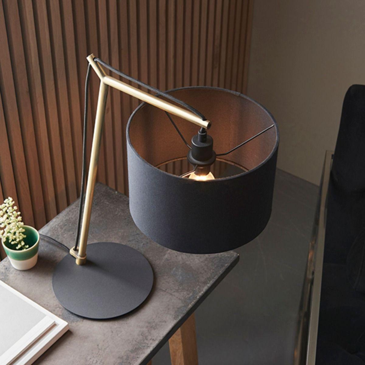 Zaira Brass and Black Table Lamp – image 5