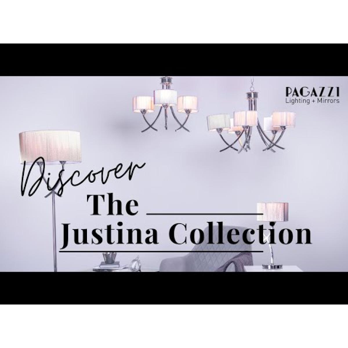 Justina 43cm Polished Chrome Table Lamp with Silver String Shade – image 2