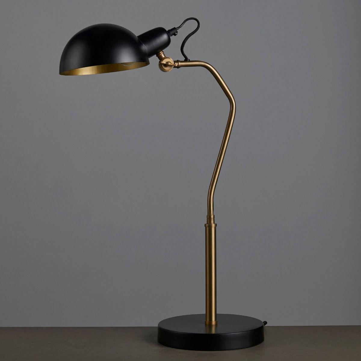 Largo Satin Brass & Black Table Lamp – image 2