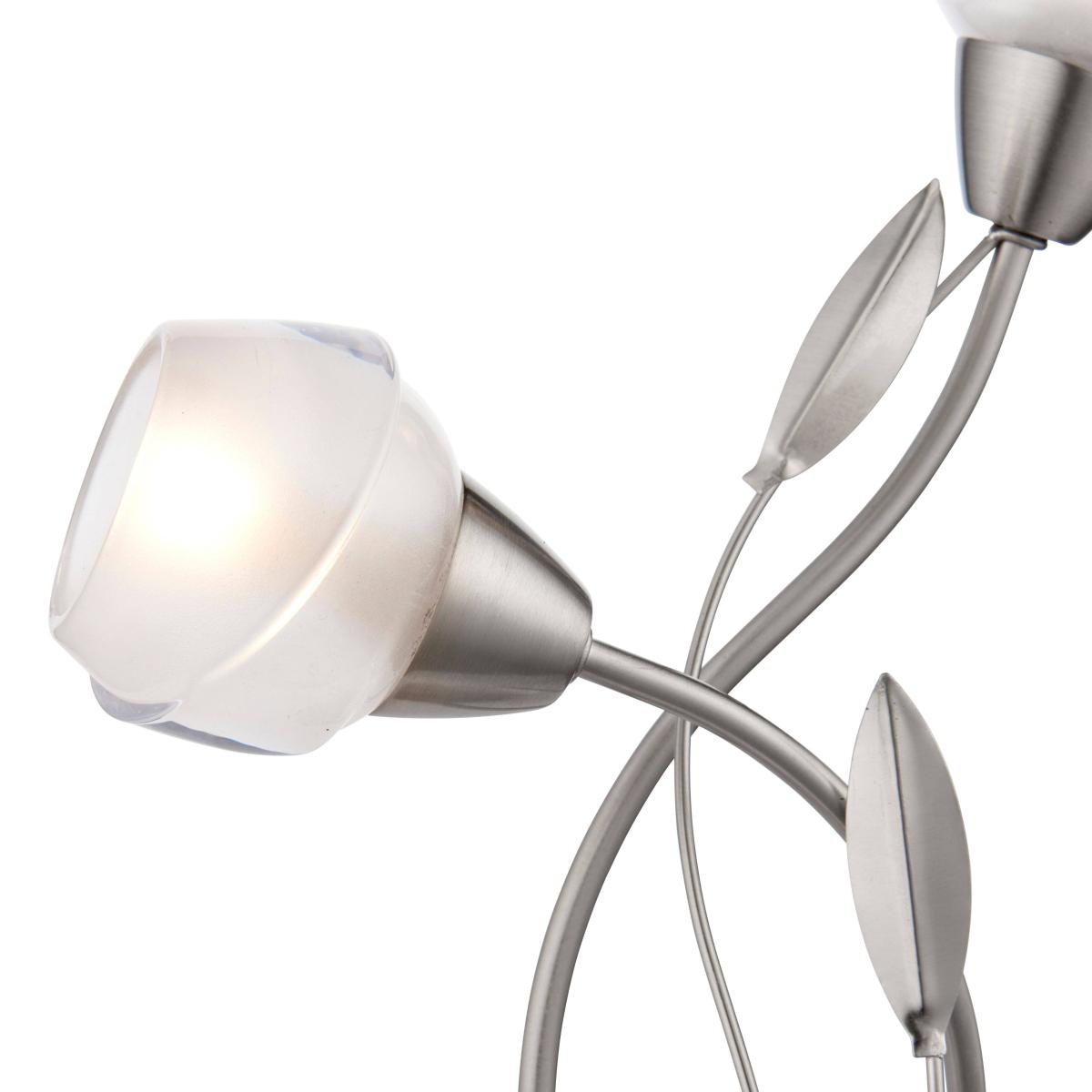 Maywood 2 Light Satin Nickel 42cm Table Lamp with Glass Shades – image 2