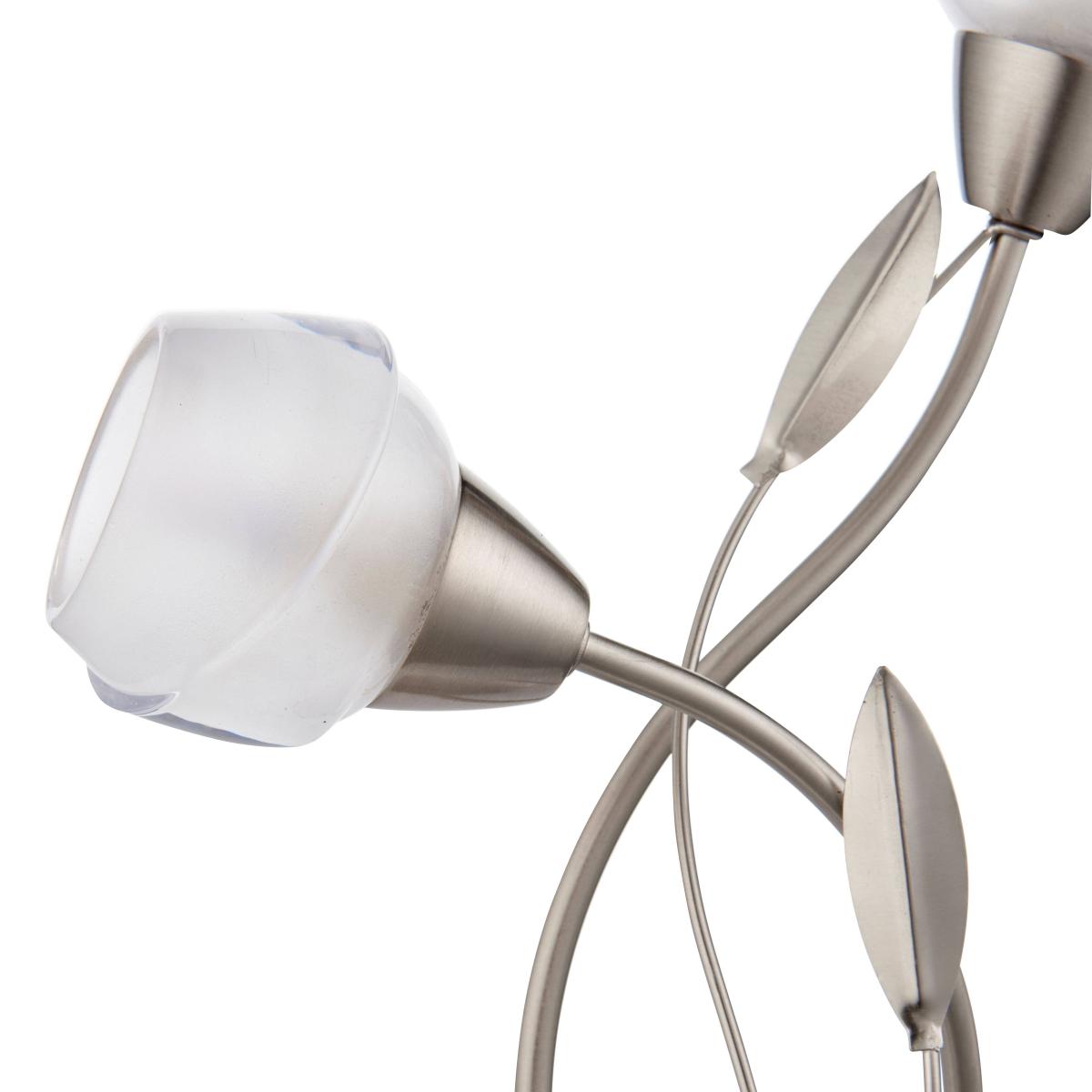 Maywood 2 Light Satin Nickel 42cm Table Lamp with Glass Shades – image 3