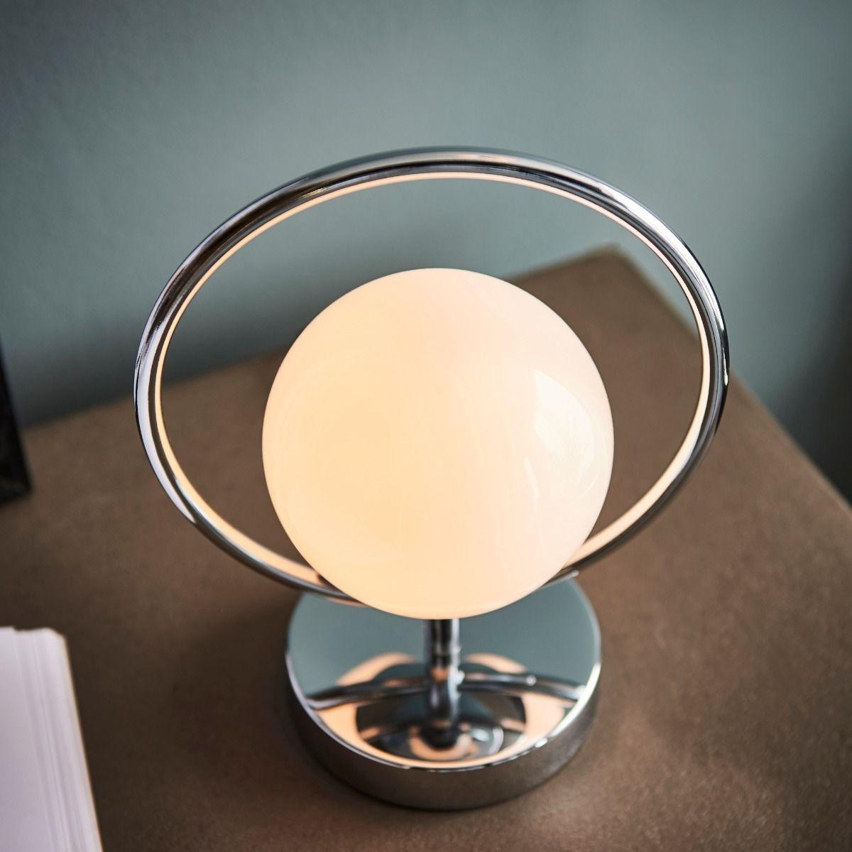 Orb Polished Chome & Opal Glass Table Lamp – image 6