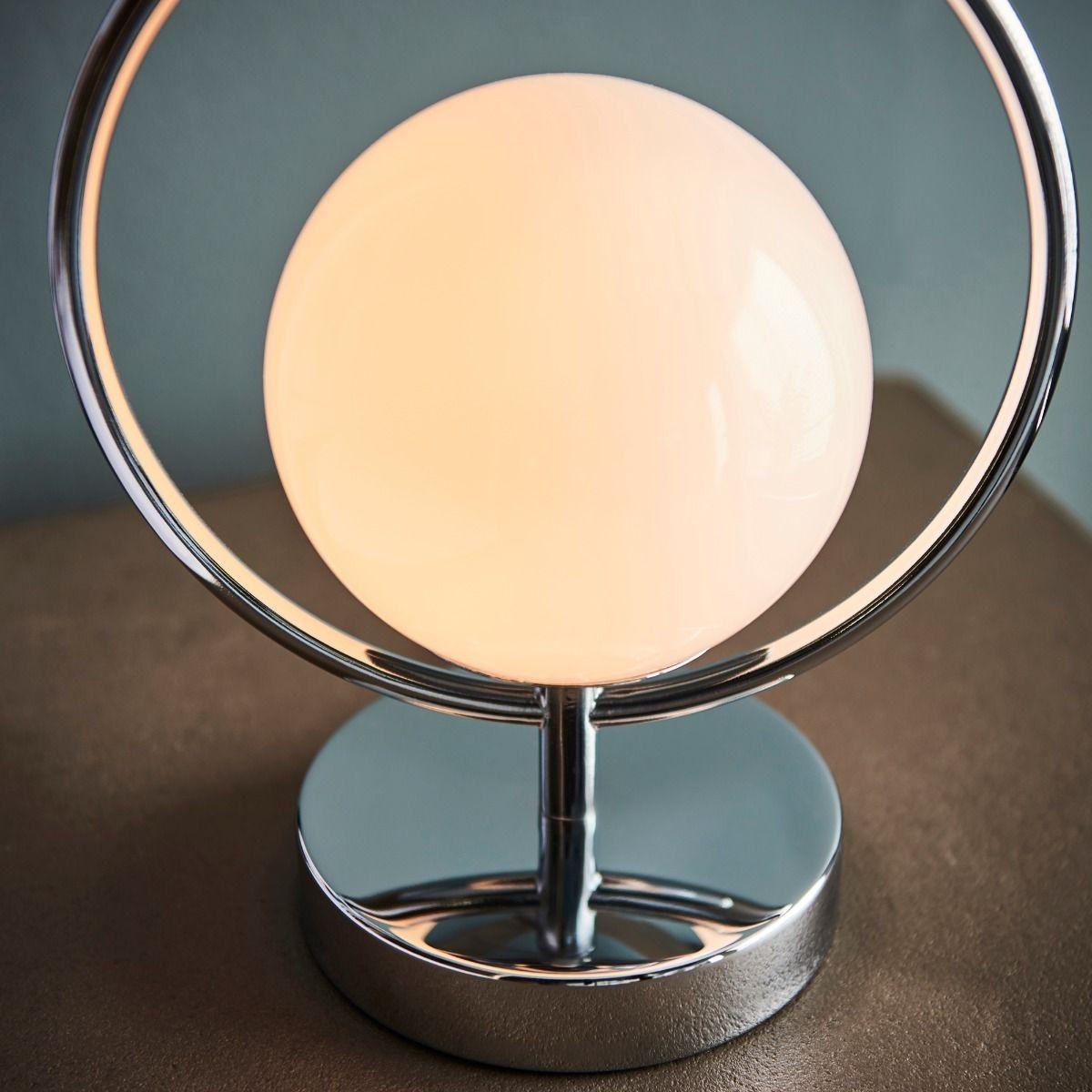 Orb Polished Chome & Opal Glass Table Lamp – image 7