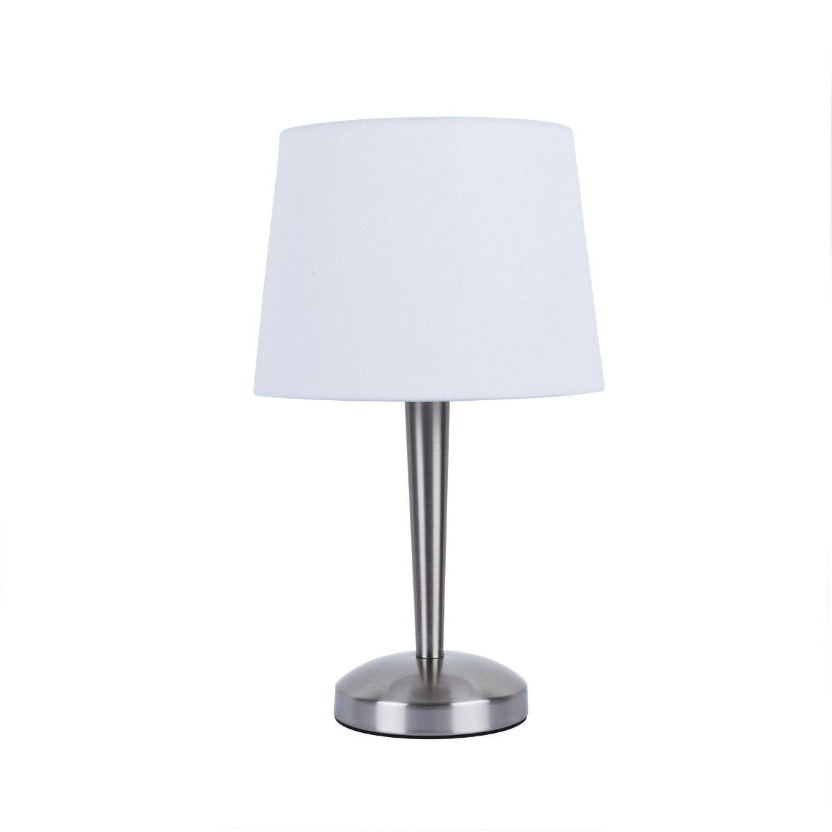 Sergio 1 Light Satin Nickel Tapered Metal Touch Table Lamp – image 2