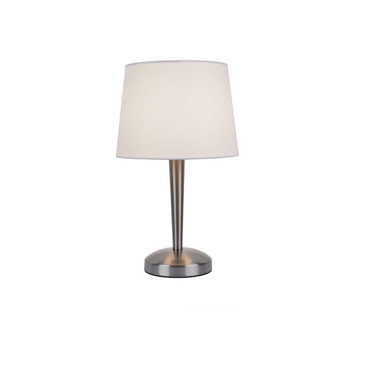 Sergio 1 Light Satin Nickel Tapered Metal Touch Table Lamp – image 1