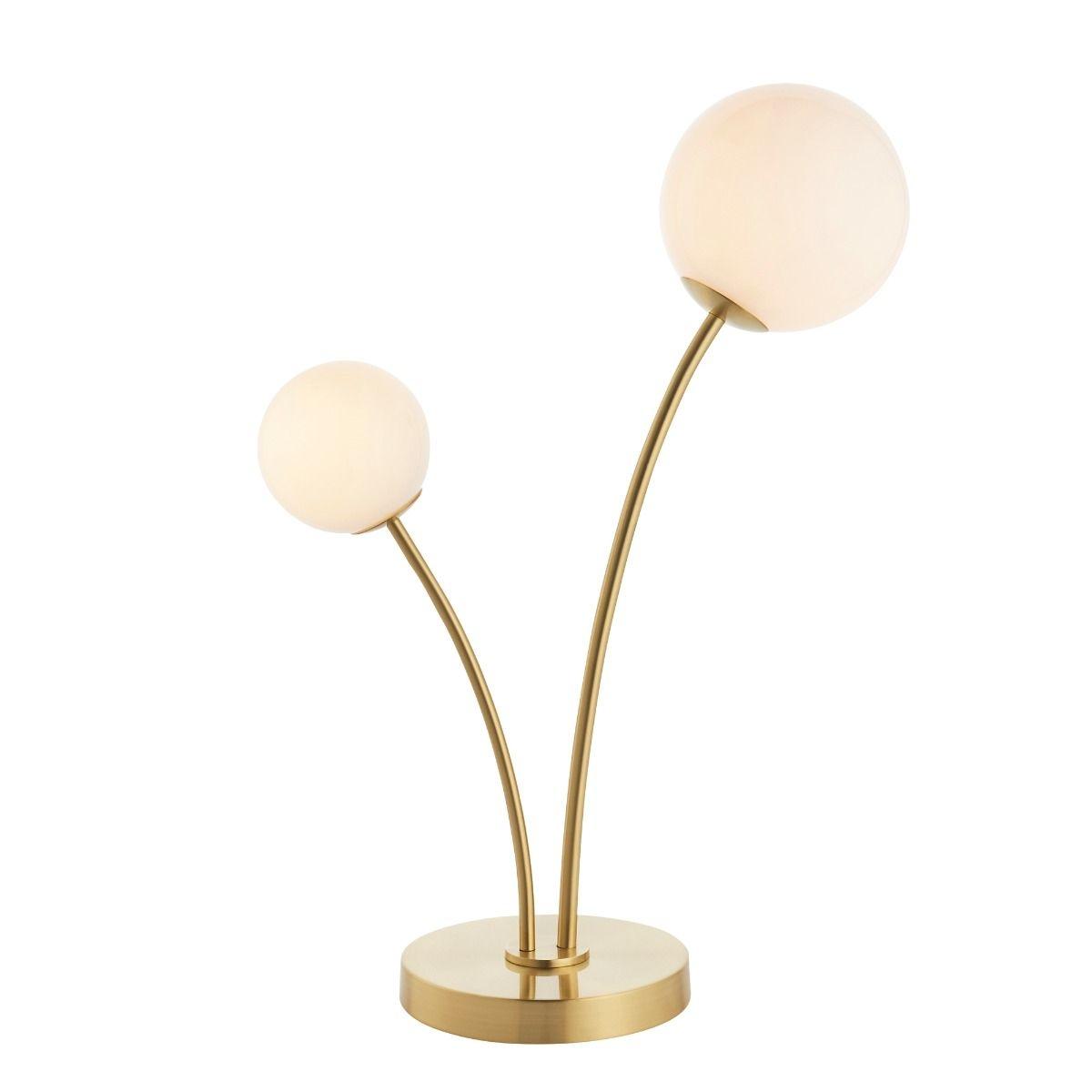 Bloom 2 Light Satin Brass & Opal Table Lamp – image 3