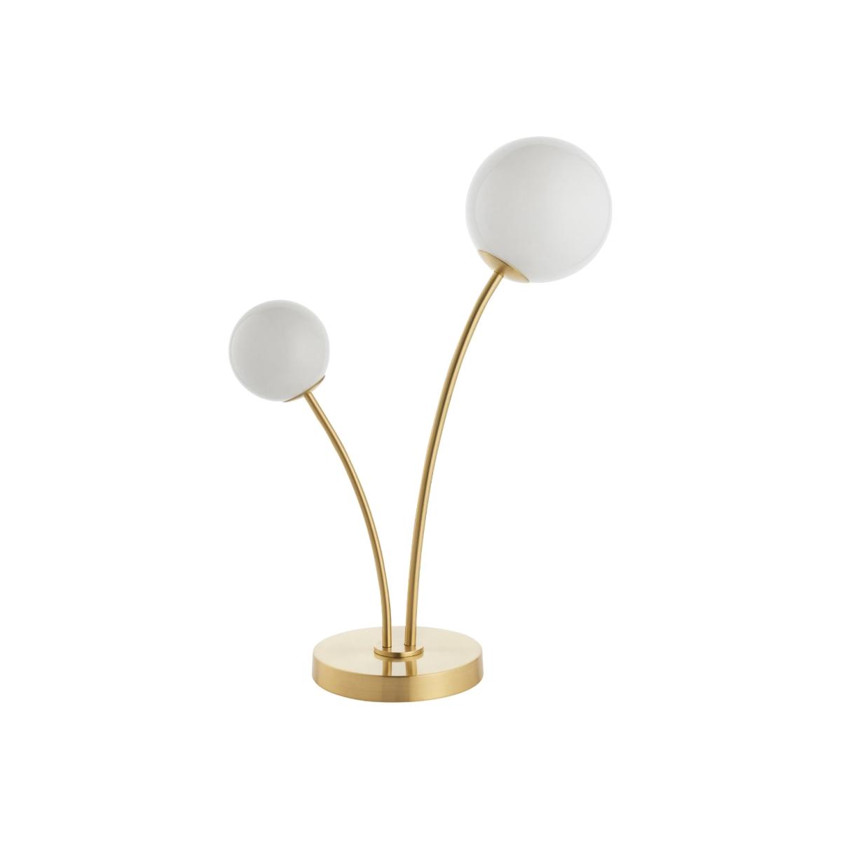 Bloom 2 Light Satin Brass & Opal Table Lamp – image 1