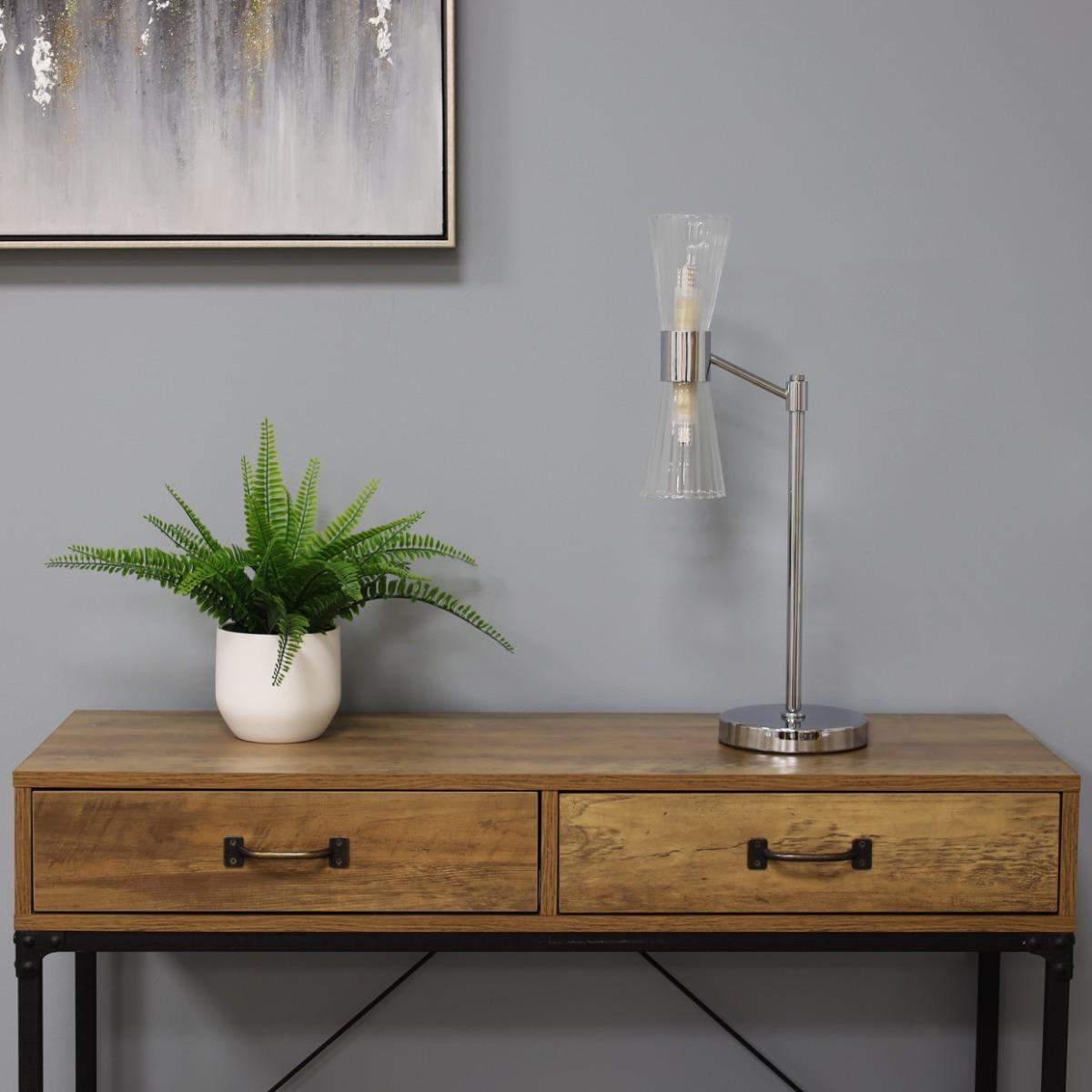 HERRERA 2 LIGHT POLISHED CHROME TABLE LAMP – image 2