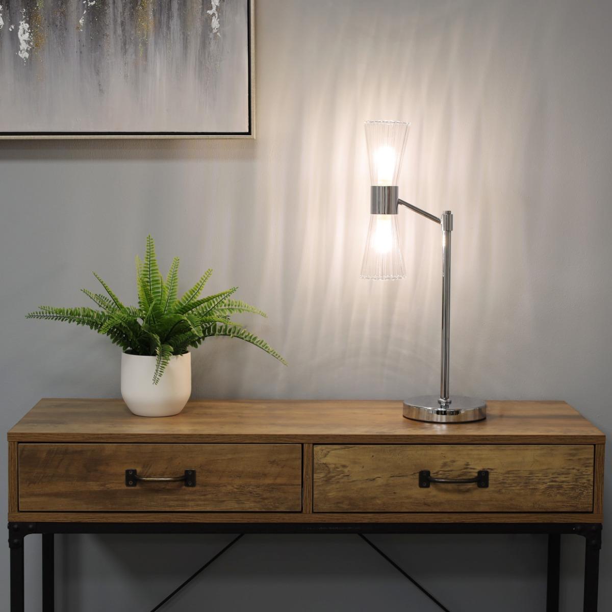 HERRERA 2 LIGHT POLISHED CHROME TABLE LAMP – image 1