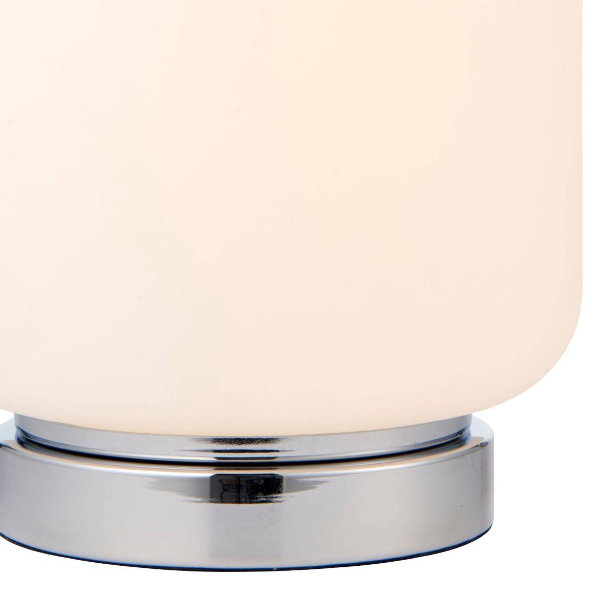 Maxwell Warm White LED Polished Chrome 21cm Table Light with White Opal Shade – image 2