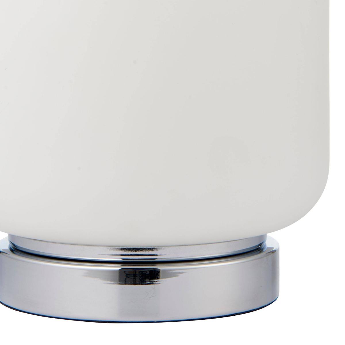 Maxwell Warm White LED Polished Chrome 21cm Table Light with White Opal Shade – image 4