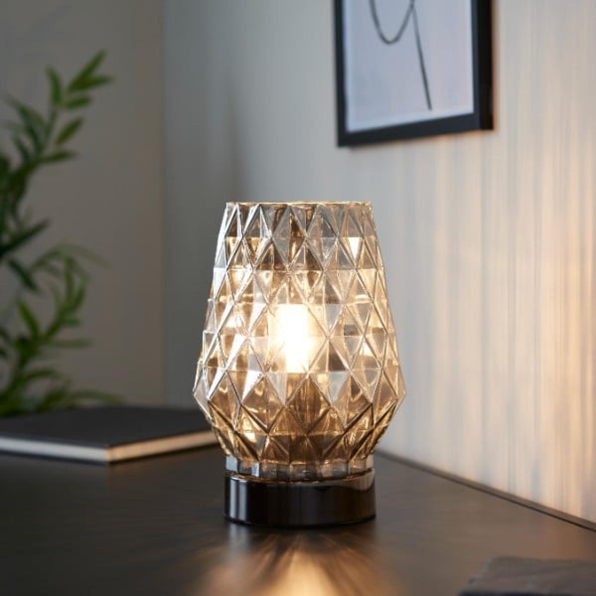Shard Smoked Glass Touch Table Lamp – image 5