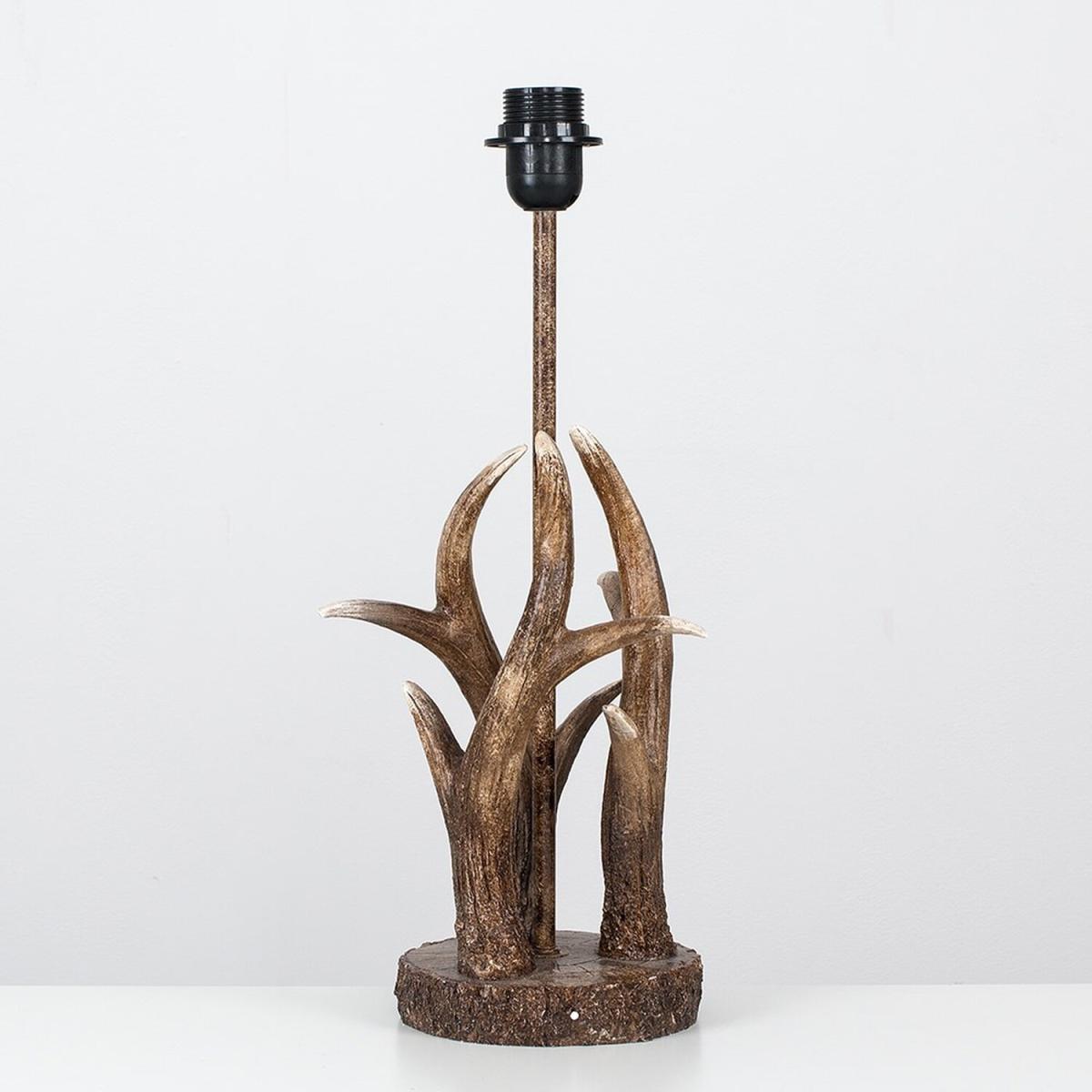 Intertwined Caribou Antler Design Table Lamp Base Rustic Natural Finish - Brown – image 3
