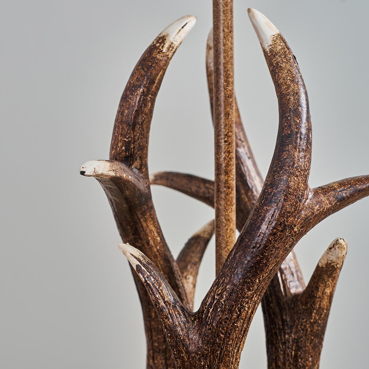 Intertwined Caribou Antler Design Table Lamp Base Rustic Natural Finish - Brown – image 4