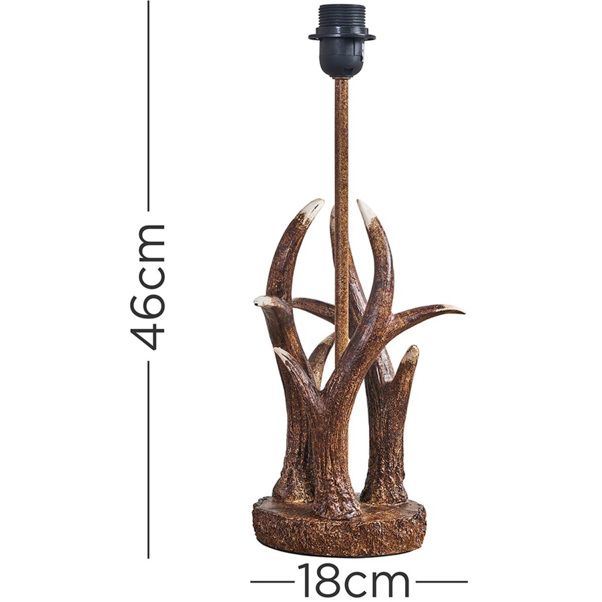 Intertwined Caribou Antler Design Table Lamp Base Rustic Natural Finish - Brown – image 6