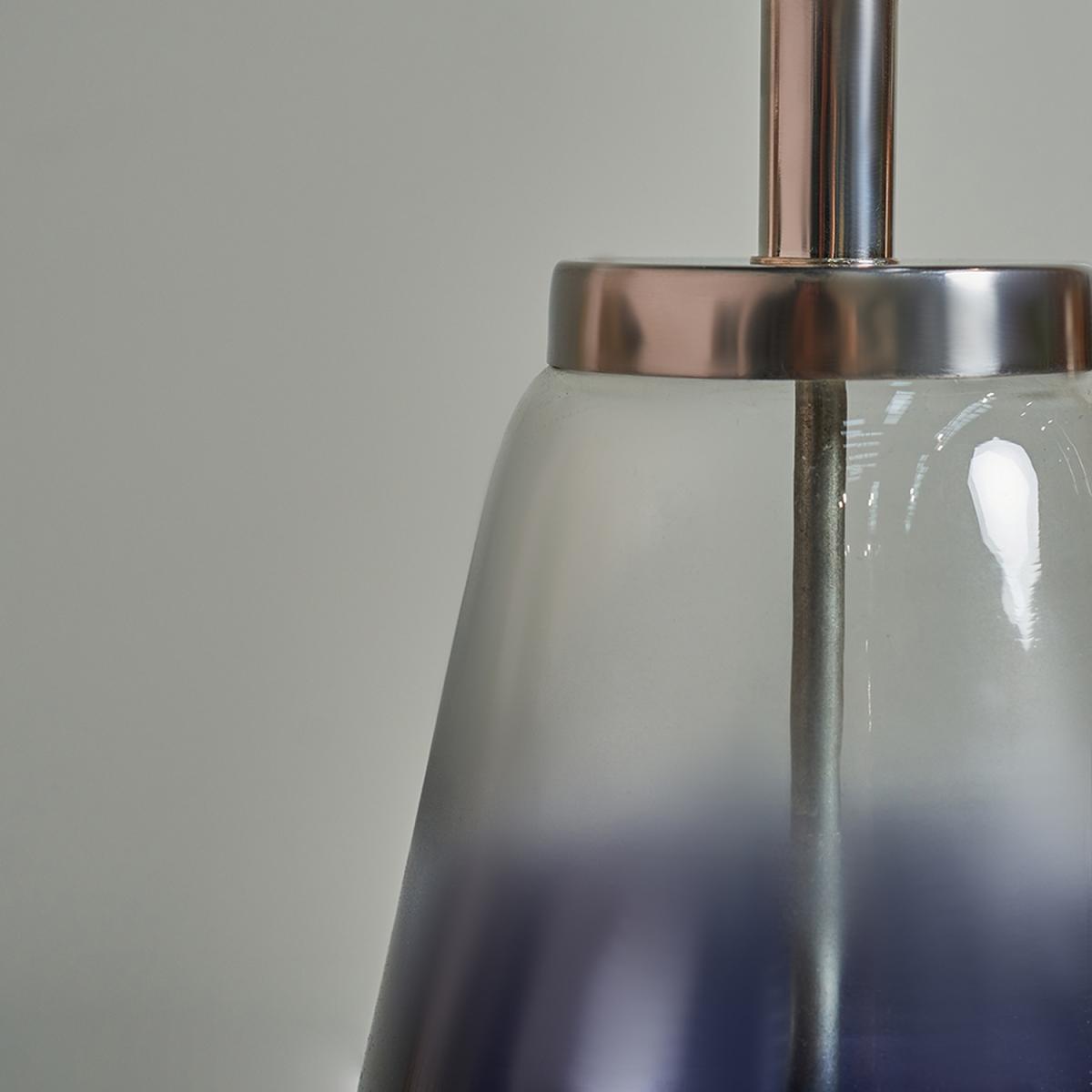 Contemporary Chrome And Blue Ombre Lustre Glass Table Lamp Base - Blue – image 2