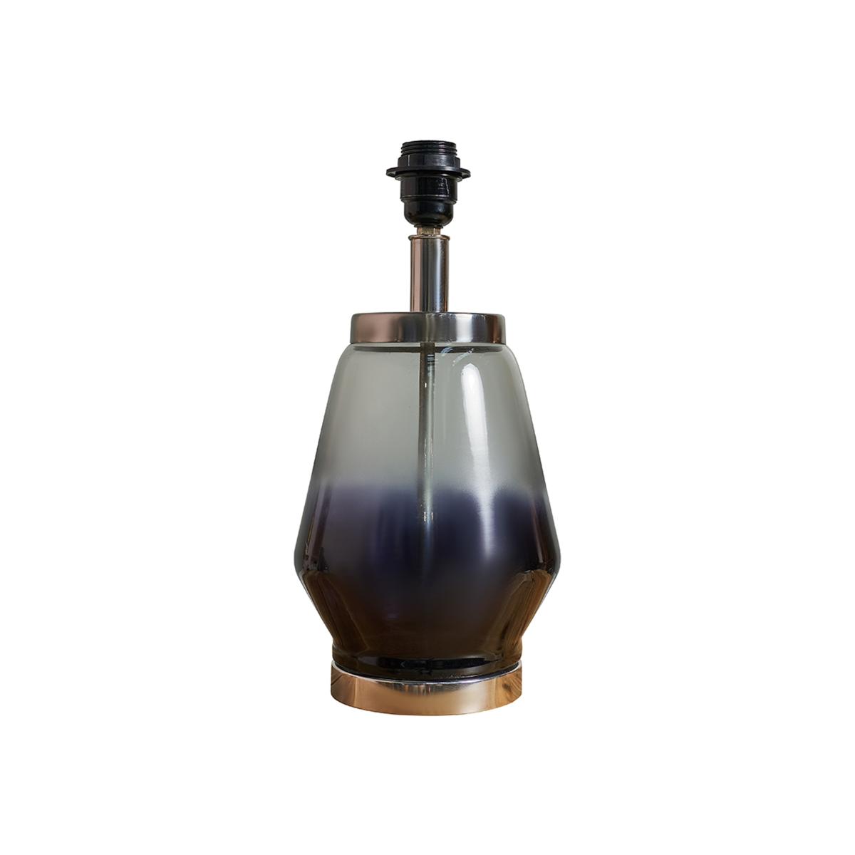 Contemporary Chrome And Blue Ombre Lustre Glass Table Lamp Base - Blue – image 1