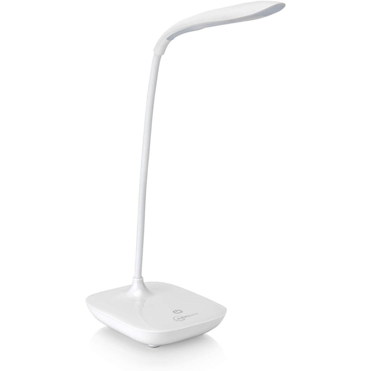 Auraglow Rechargeable Flexi-Neck Dimmable LED Desk Touch Lamp - White – image 6