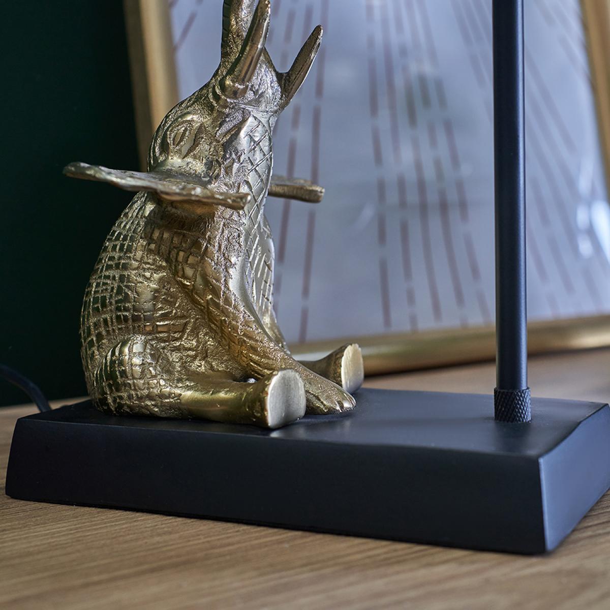Modern Brass Black Sitting Baby Elephant Table Lamp Base With Grey Shade - Brass – image 5