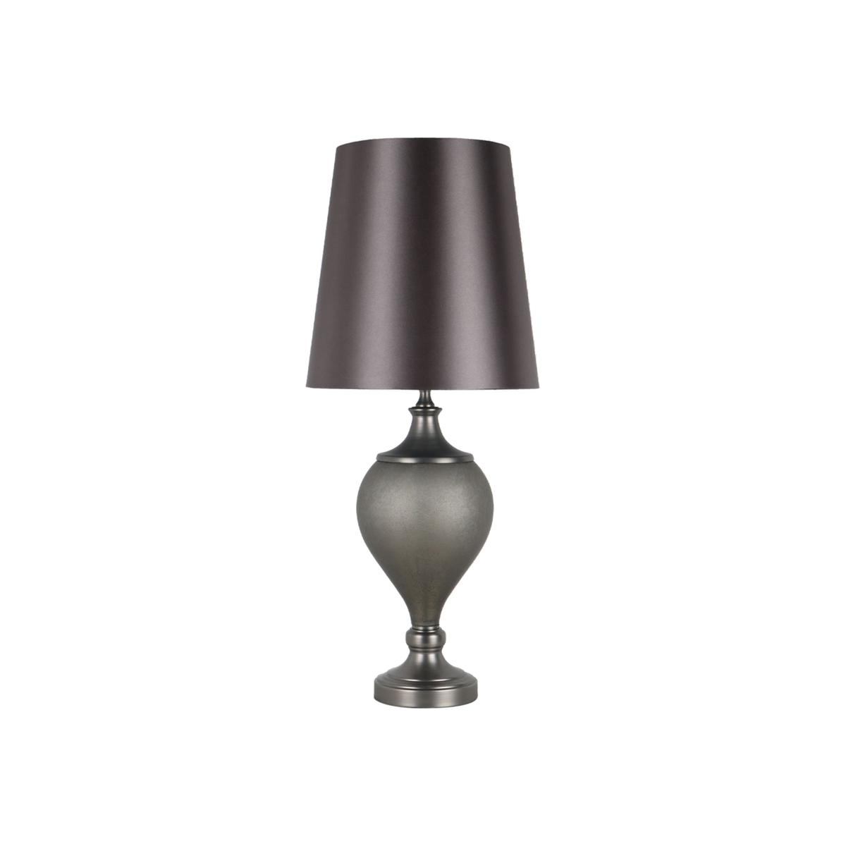 Medium Black Matte Regal Table Lamp With Gunmetal Shade - Grey
