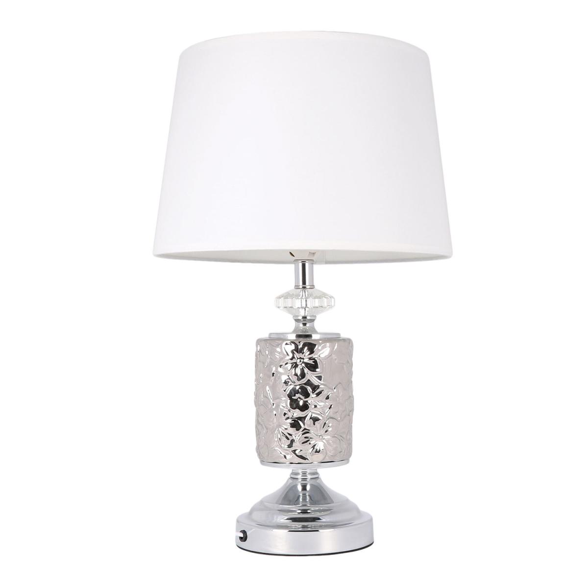Flora Embossed Table Lamp - Silver – image 2