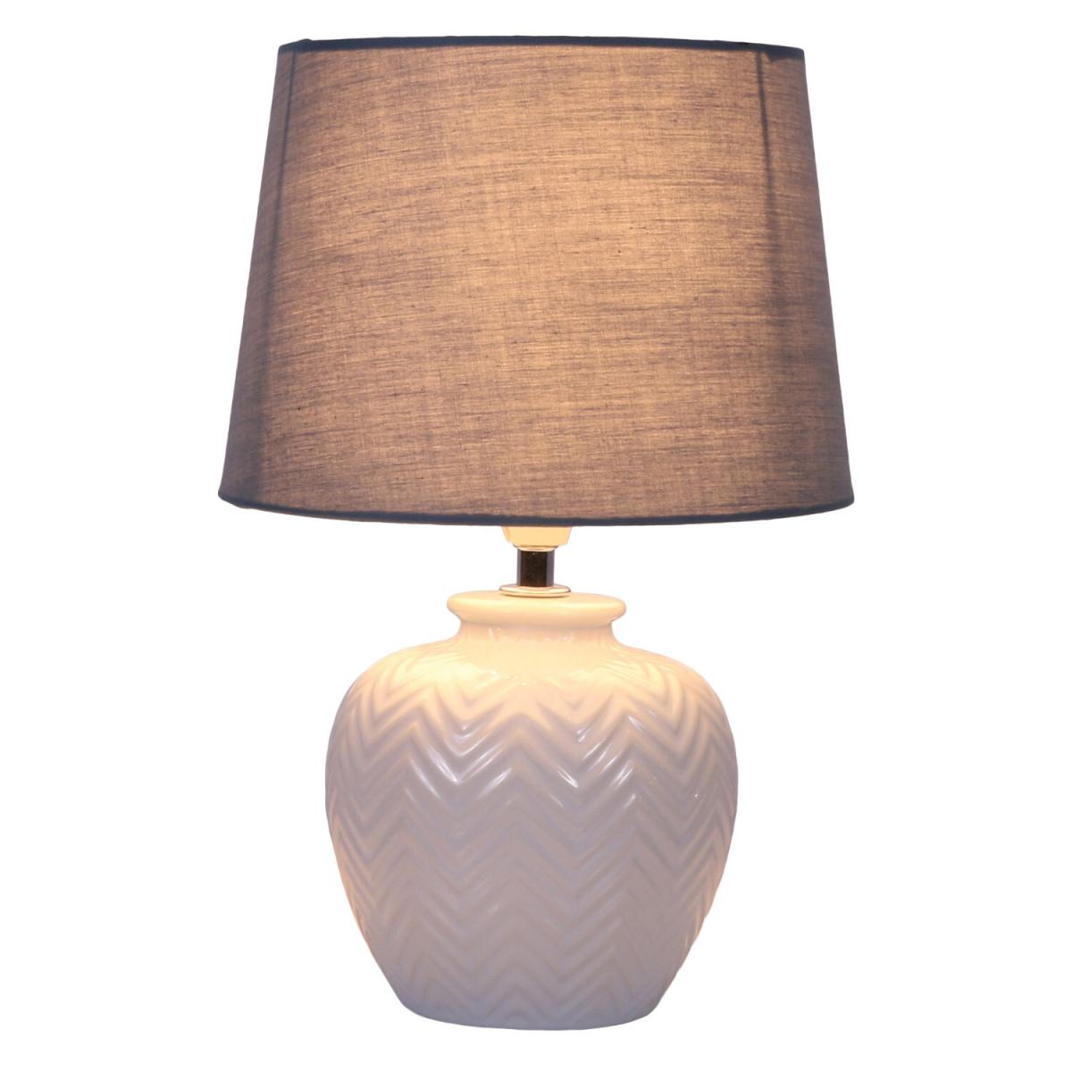 Cordelia Chevron Table Lamp - White – image 3