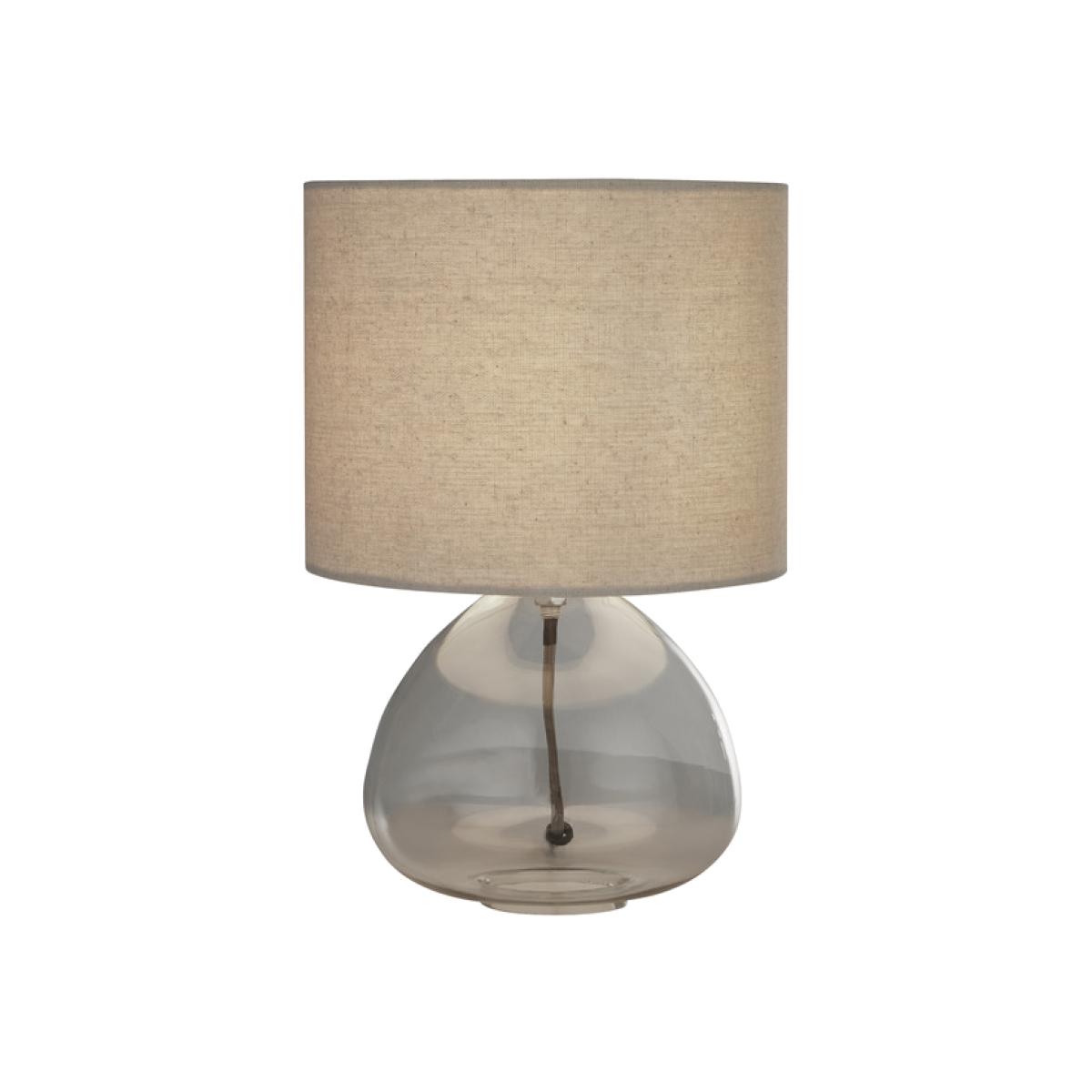 Clear glass lamp with Linen shade - Cream