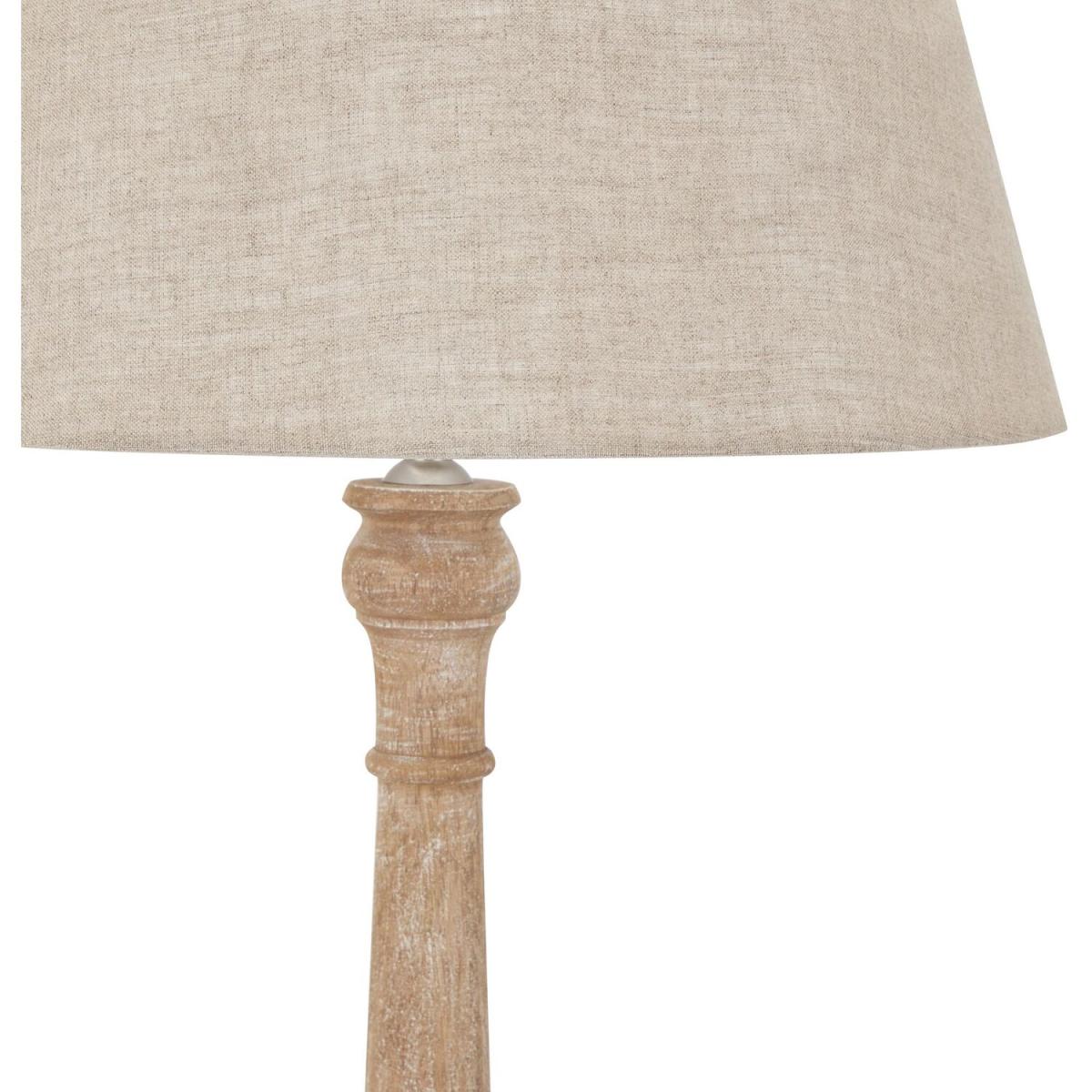 Dorby Natural Wash Spindle Lamp With Linen Shade - Brown – image 3