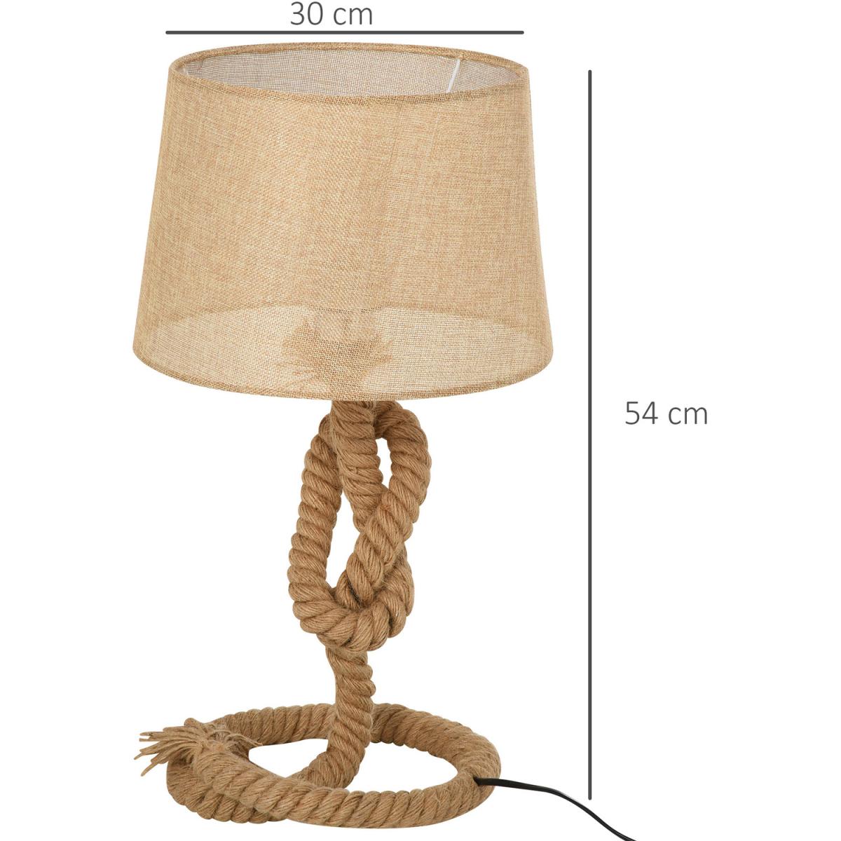 Nautical Style Rope Base Table Lamp - Beige – image 3