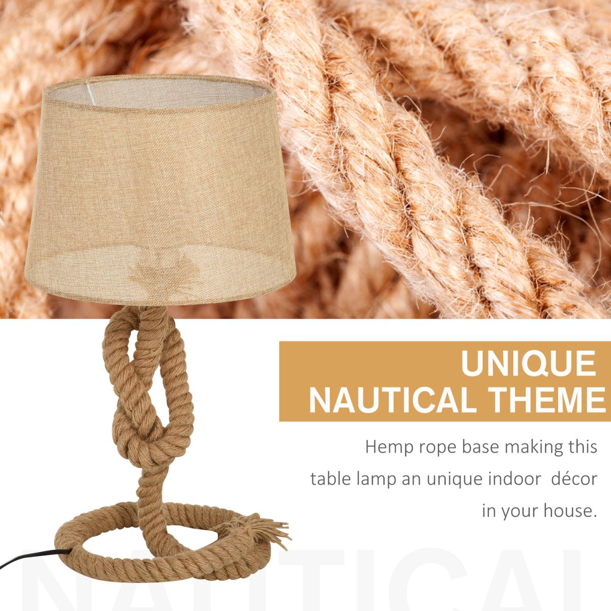Nautical Style Rope Base Table Lamp - Beige – image 4