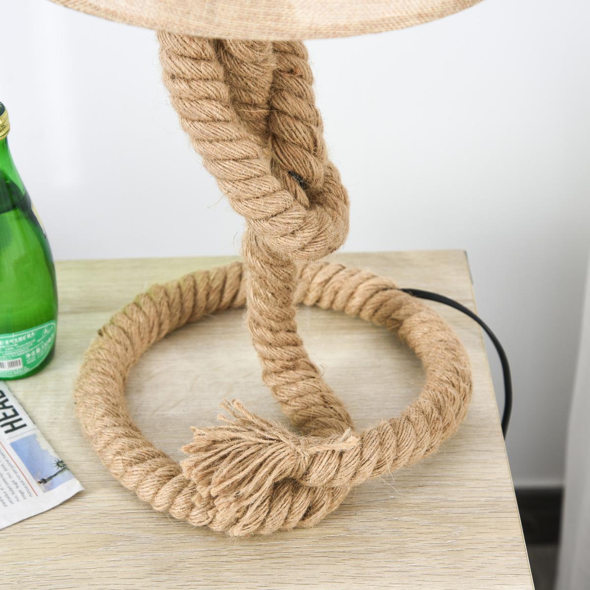 Nautical Style Rope Base Table Lamp - Beige – image 7