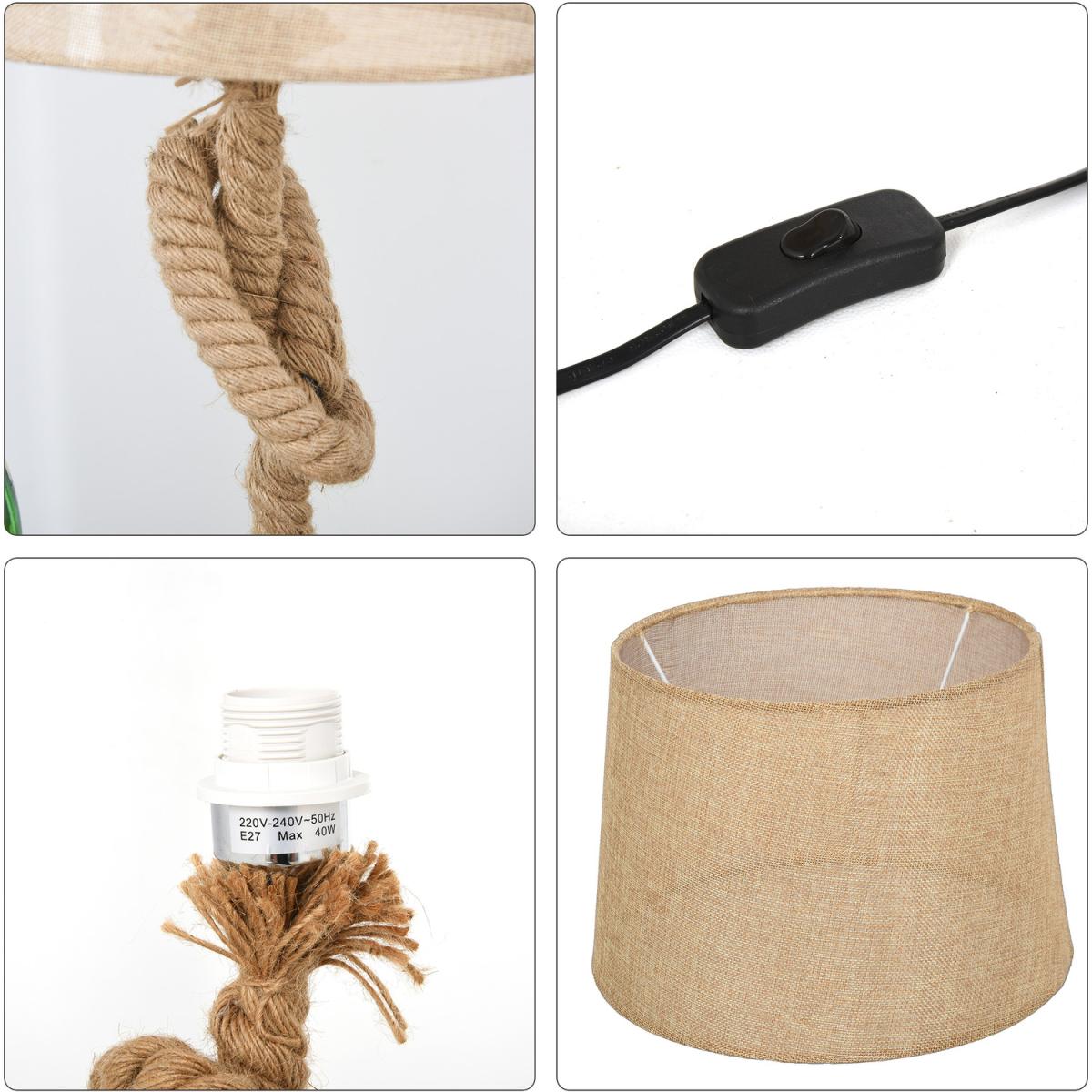 Nautical Style Rope Base Table Lamp - Beige – image 8