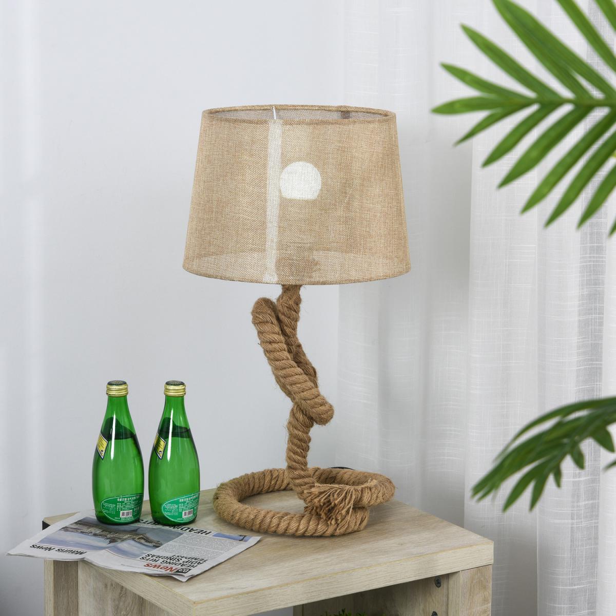 Nautical Style Rope Base Table Lamp - Beige – image 10