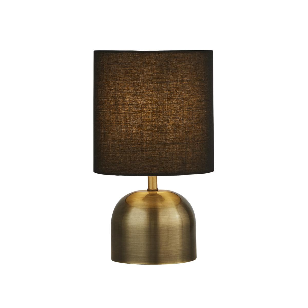 Satin Shaded Touch Lamp - Antique Brass & Black Shade – image 2