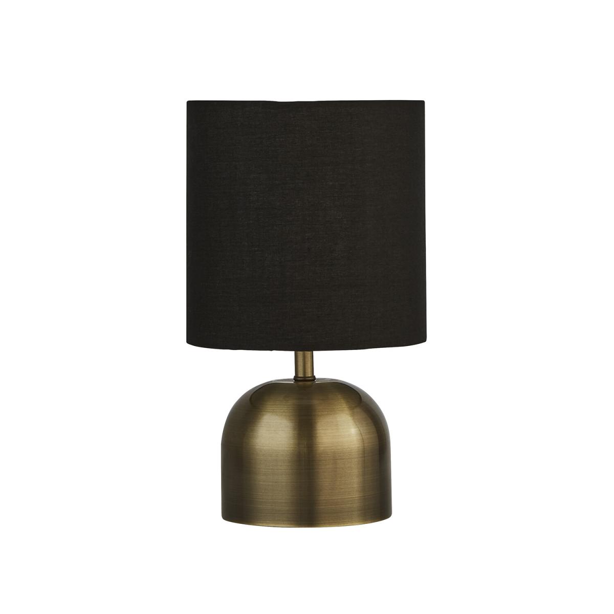 Satin Shaded Touch Lamp - Antique Brass & Black Shade – image 3