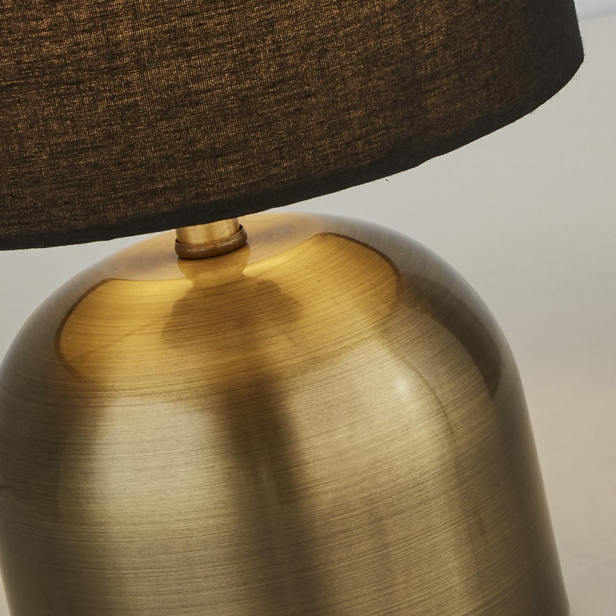 Satin Shaded Touch Lamp - Antique Brass & Black Shade – image 4