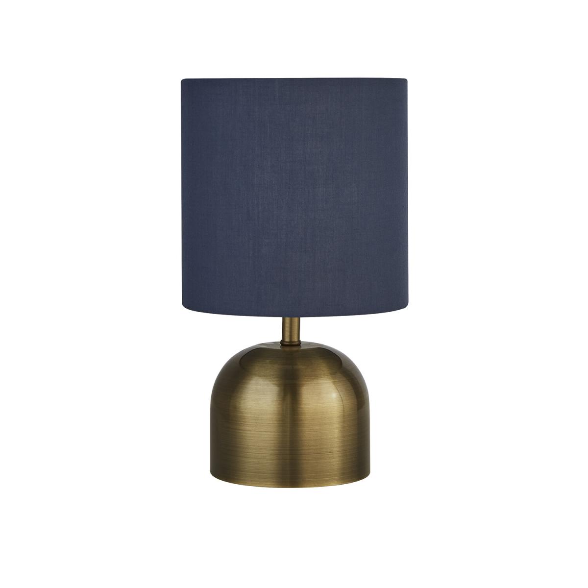 Satin Shaded Touch Lamp - Antique Brass & Black Shade – image 6