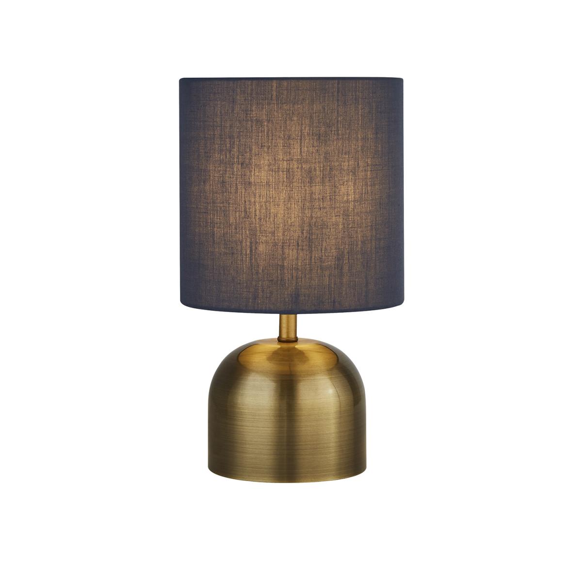 Satin Shaded Touch Lamp - Antique Brass & Black Shade – image 9