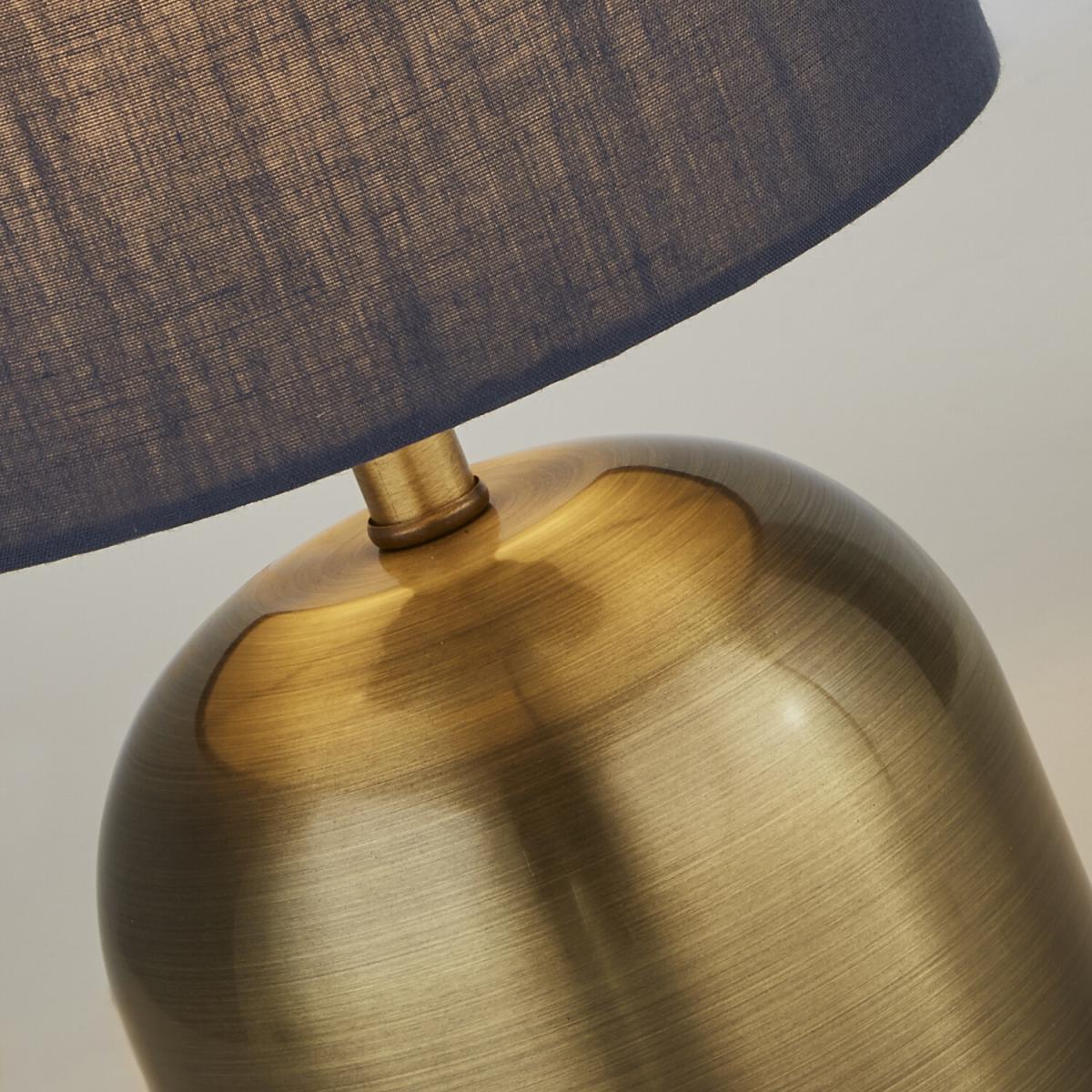 Satin Shaded Touch Lamp - Antique Brass & Black Shade – image 10
