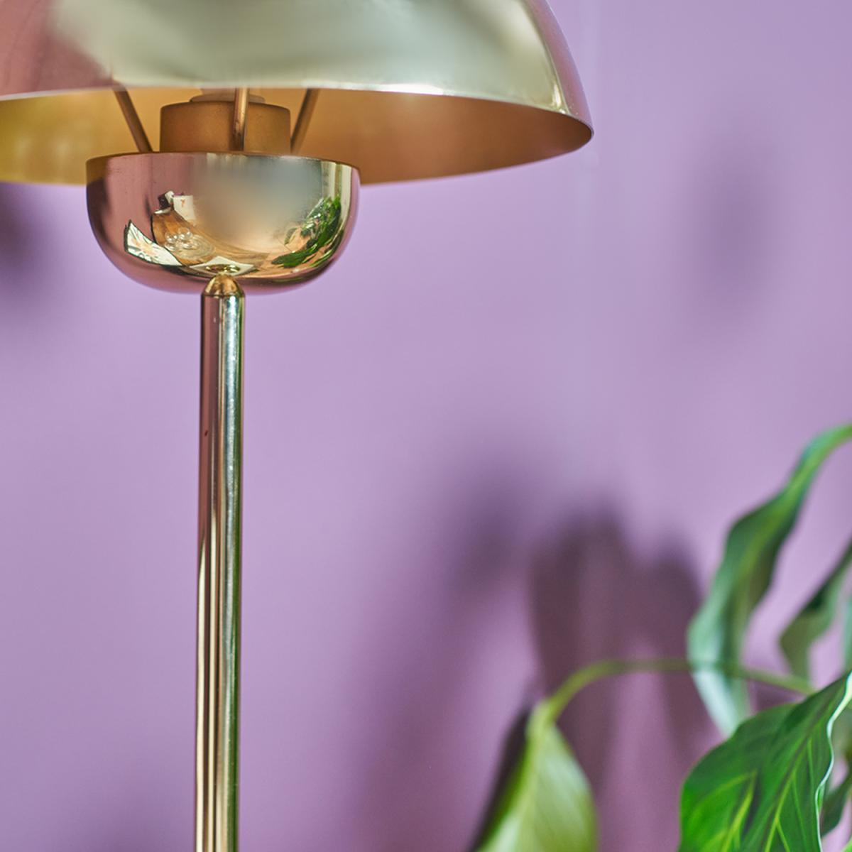Contemporary Brass Dome Table Lamp With White Marble Base - Marble – image 4